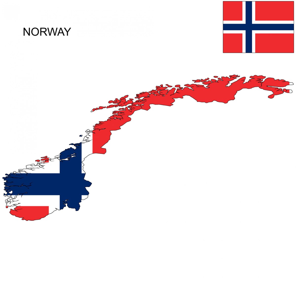 A noruega mapa bandeira