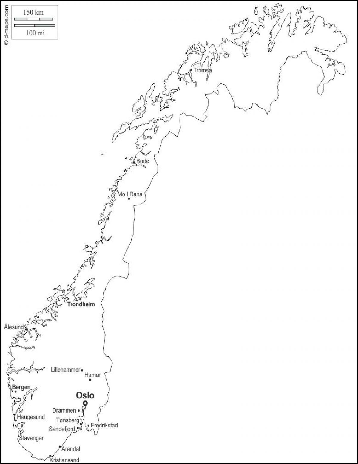 Mapa da Noruega estrutura de tópicos