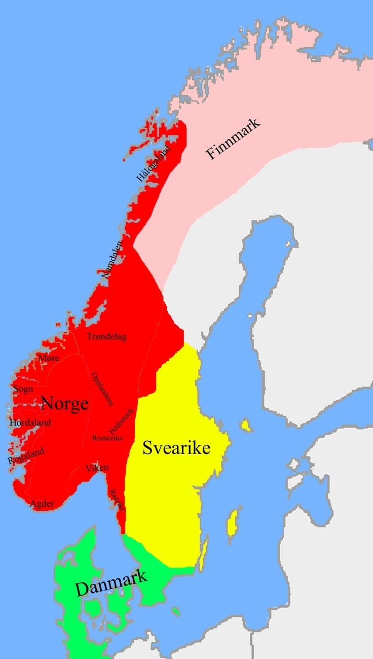 Mapa da Noruega fronteiras