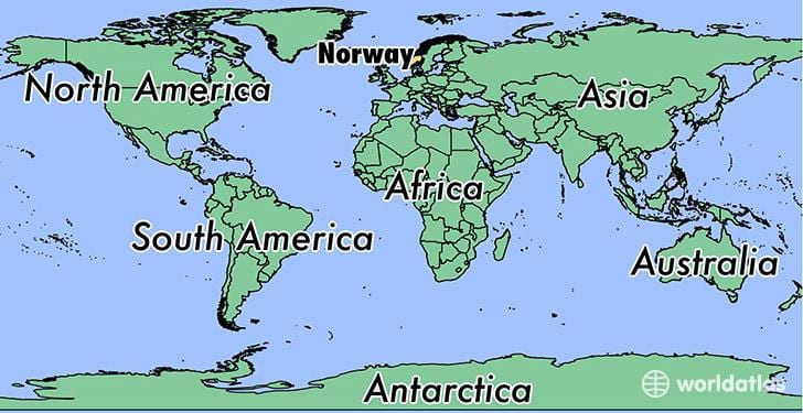 Mapa da Noruega localização no mundo 