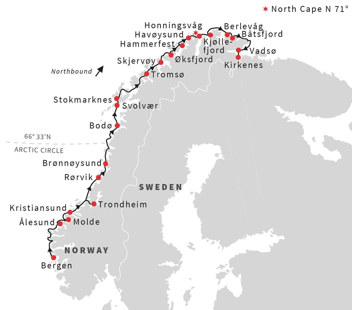 Mapa da Noruega ciclismo