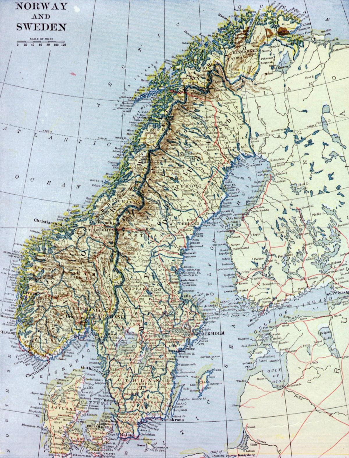 Mapa da antiga Noruega