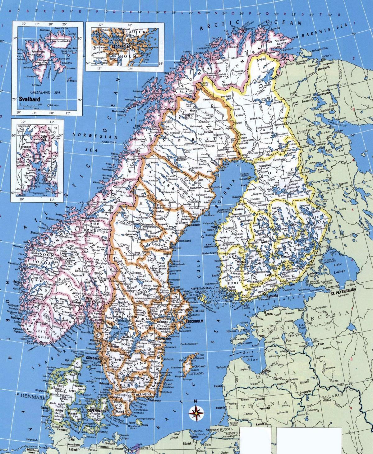 Mapa da Noruega detalhada