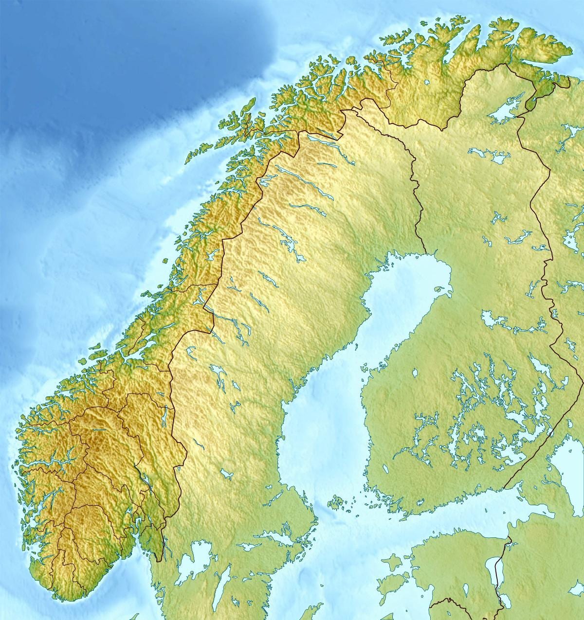 Mapa da nuvem Noruega