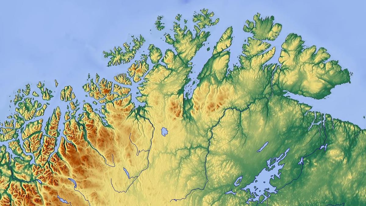 o norte da Noruega mapa