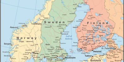 Mapa da Noruega país