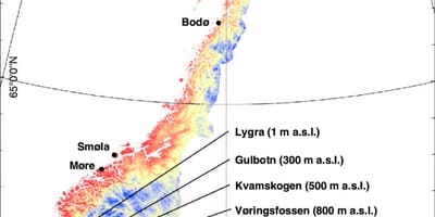A noruega temperatura mapa