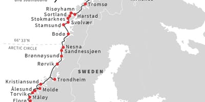 Mapa da Noruega ferry