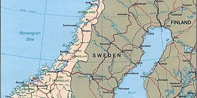 Mapa da Noruega latitude