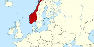 Mapa da Noruega e da europa
