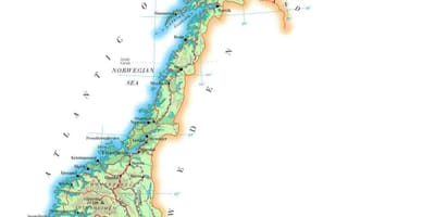 Mapa da Noruega elevação