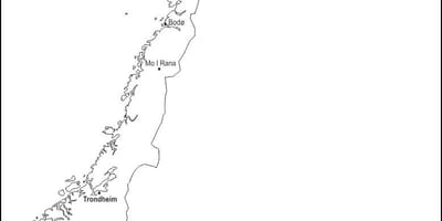 Mapa em branco da Noruega