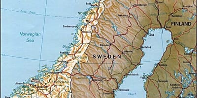 Mapa da Noruega montanhas