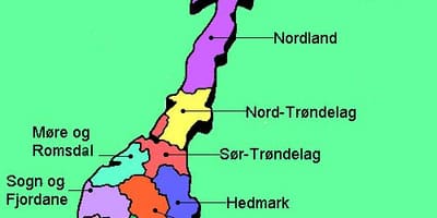 Mapa da Noruega nacional rotas turísticas 
