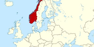 A noruega no mapa da europa