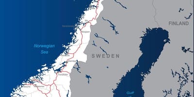 Estradas com portagem Noruega mapa