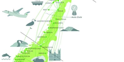 Nacional de turismo rota da Noruega mapa