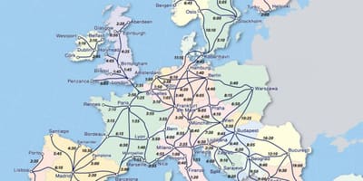 Mapa da eurail Noruega