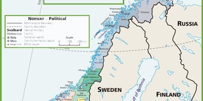 Mapa da Noruega político 