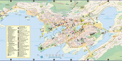 Rua mapa de bergen, Noruega