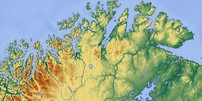 O norte da Noruega mapa