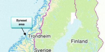 Mapa de trondheim-Noruega